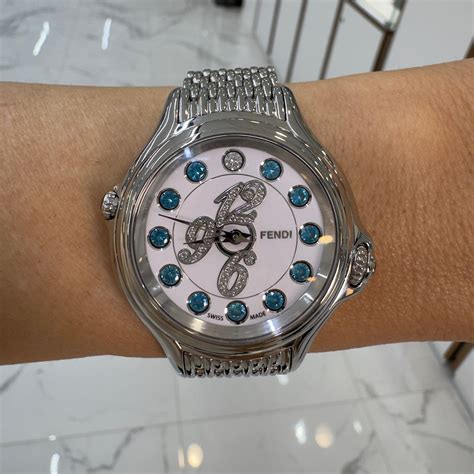 fendi safari crystal watch|Fendi Crazy Carats Stainless Steel Rotating Gemstones Watch .